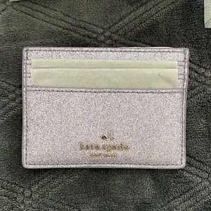 kate spade lilac glitter card holder/wallet